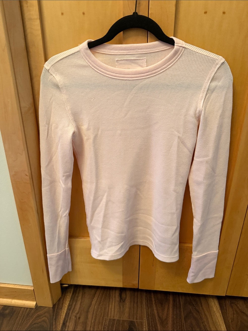 aerie Long Sleeve Thermal Tee in Light Pink